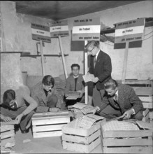 Grammar-school pupils with badges for help in Hungary, Zurich 1956.