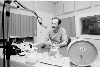 Ueli Beck as radio presenter, 1970.