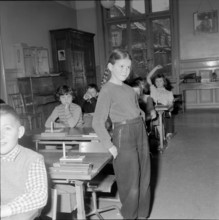 School girl in trousers, Zurich 1956.