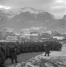 Hungary: roll-call inspection of medical service company I/25, Meiringen 1956.