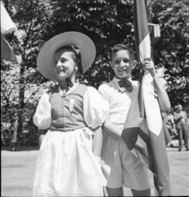 Girl and boy, Lausanne 1942.