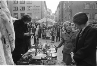 Martini market in the old town of Zurich 1972.