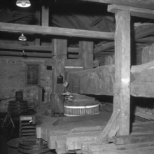 Historical wine press building in Baden, 1955.