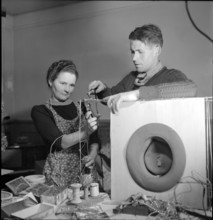 Manufacturing of the hats for Silvesterchlausen in Urnaesch, 1945.