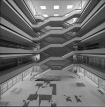 Kirchfeld gymnasium, stairs in hall, Berne 1965.
