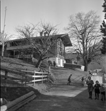 Pupils celebrating the end of the school year, 1943.