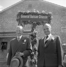 Aarau, Henri Guisan, Erich Zimmerlin, opening of the General Guisan street; 1955.