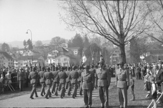 Handing over of flags to fusiliers, Zurich 1961.