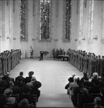 Breveting military officers, Wasserkirche Zurich 1948.