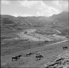 Dam on Melchsee-Frutt under construction 1958.