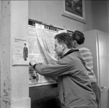 Young men at aptitude test for army biker troups 1962.