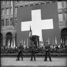 Zurich; National Holiday celebration in front of the national bank; 1965.