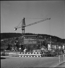 Construction of Aare bridge in Aarau 1949.