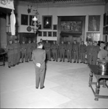 Sixty years old soldiers being discharged, La Sarraz 1954.