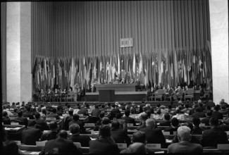 Jean Moeri, chairman of the 50th general meeting of ILO, 1969.
