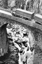 Devil's bridge, Gotthard pass road 1969.