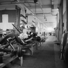 Firm's party, View into empty assembly shop, 1951.