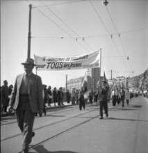 Youth at May Day demonstration in Lausanne 1951.