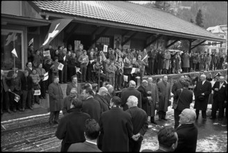 Ludwig von Moos, newly elected federal president visiting Escholzmatt; 1963.