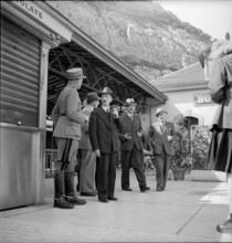 Federal council Kobelt  at St-Maurice railway station 1946.