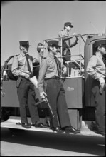 Armed firemen at Geneva International Airport 1970.