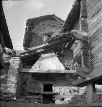 Mountain village St. Martin in the Valais, 1942.