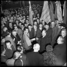 Federal councillor Giuseppe Lepori in Ticino, one day after his election; 1954.