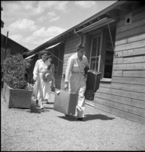 People at Geneva International Airport 1949.