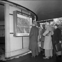 City guide in Zurich, city map, 1954.