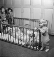 Babies at the playpen, 1941.