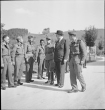 Commission of the Red Cross visits an internment camp, 1944.