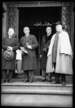 WW 2: Lauchlin Currie, minister Huddle, Dr. Zuber, Berne 1945.