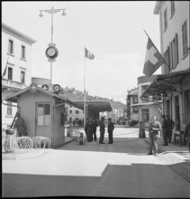 Swiss border in Chiasso, end of war, 1945.
