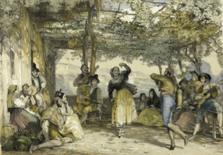 Peasants dancing the bolero at a festival