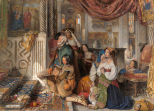 Roman pilgrims in a pilgrimage church