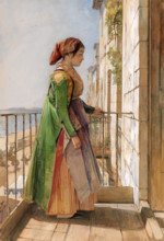 Greek Girl on a Balcony