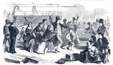 Arrival of the emigrants at Constitution Wharf