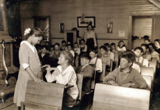 Daily check of teeth and fingernails. Older students conduct the inspection under the guidance of a teacher