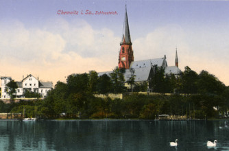 The castle pond in Chemnitz in 1913