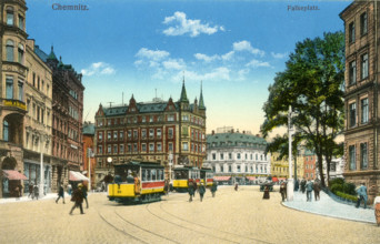 Falkeplatz with tram in 1911