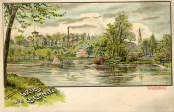 The castle pond in Chemnitz