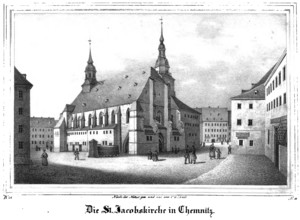 St. Jacob's Church in Chemnitz around 1910