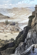 A view of Koblenz. a German city on both banks of the Rhine at its confluence with the Moselle.