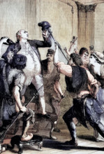 The people forced Louis XVI to wear the red cap in 1792. This immediately revealed the