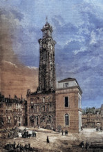 The Belfry of Valenciennes. a city in the Nord department in northern France. The site of a siege