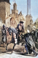 Russian troops march into Warsaw during the 1794 Uprising. an armed revolt of the city's population