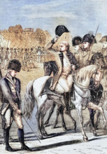 King George III inspects British volunteers during preparations for the invasion in 1804. In the