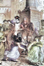 Napoleon I entering Milan when he was crowned in the cathedral on 26 May 1805. thus becoming King