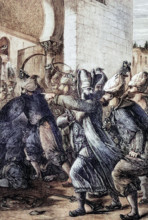 The attack by the chief black eunuch named Nezir and his men on the seraglio and the palace in