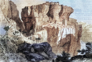 The defilees of A Coruna in Spain. where the Battle of A Coruna took place on 16 January 1809. when